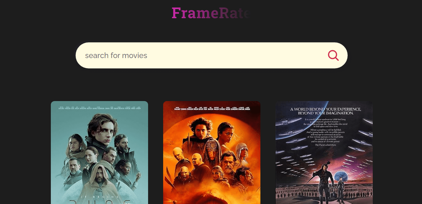 project 1 - Framrates Movie search